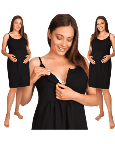 Koszula nocna ciążowa do karmienia MARYSIA na cienkie ramiączka