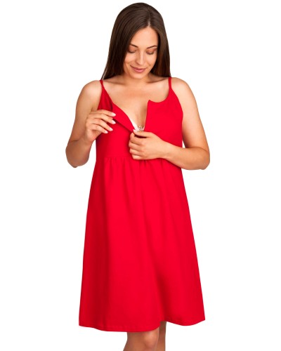 Koszula nocna ciążowa do karmienia MARYSIA na cienkie ramiączka