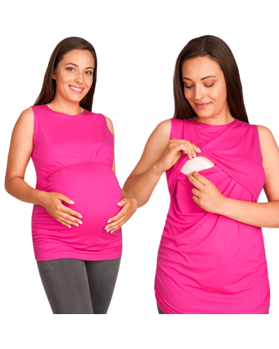 Top ciążowy do karmienia piersią - wygodna bluzka bez rękawów.