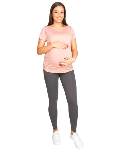 Legginsy ciążowe, polska jakość z panelem kolor stalowy szary