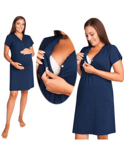 Koszula nocna ciążowa do karmienia piersią AGIBAIL GRANAT