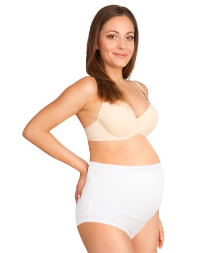 BAMBUSOWE majtki ciążowe z gumolamówką profilowany wysoki panel TRÓJPAK