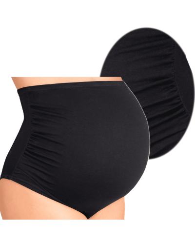 BAWEŁNIANE MAJTKI CIĄŻOWE ZOJA– NA DUŻY BRZUSZEK-czarne