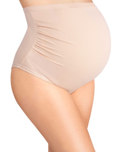 BAWEŁNIANE MAJTKI CIĄŻOWE ZOJA– NA DUŻY BRZUSZEK- białe + beż 2 sztuki