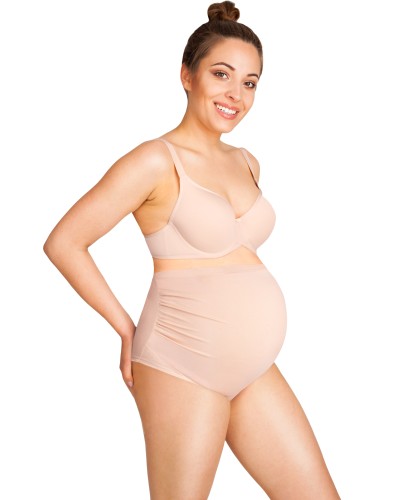 BAWEŁNIANE MAJTKI CIĄŻOWE ZOJA– NA DUŻY BRZUSZEK-beżowe