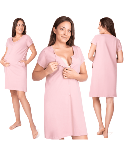 Koszula nocna ciążowa do karmienia piersią Panda z bocznymi kieszeniami