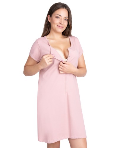 Koszula nocna ciążowa do karmienia piersią Panda z bocznymi kieszeniami