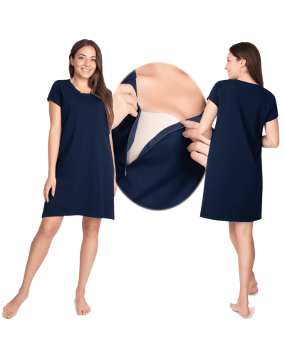 Koszula ciążowa do karmienia  do kangurowania na suwak XXL granat