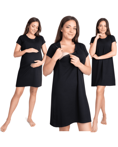 Koszula ciążowa do karmienia  do kangurowania na suwak XXL czarny