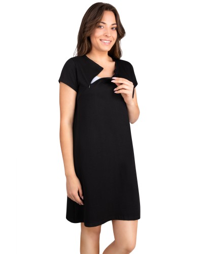 Koszula ciążowa do karmienia  do kangurowania na suwak XXL czarny