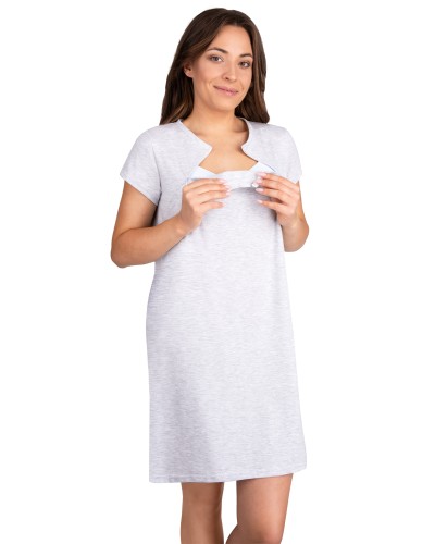 Koszula ciążowa do karmienia  do kangurowania na suwak XXL melanż