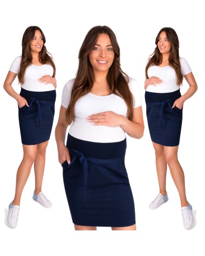 Spódnica ciążowa Lena niski panel z kokardą