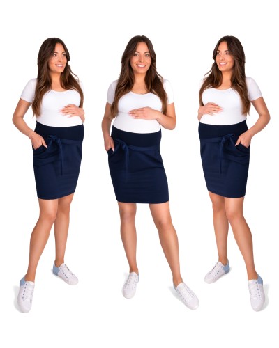 Spódnica ciążowa Lena niski panel z kokardą