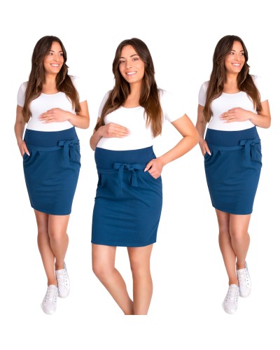 Spódnica ciążowa Lena niski panel z kokardą