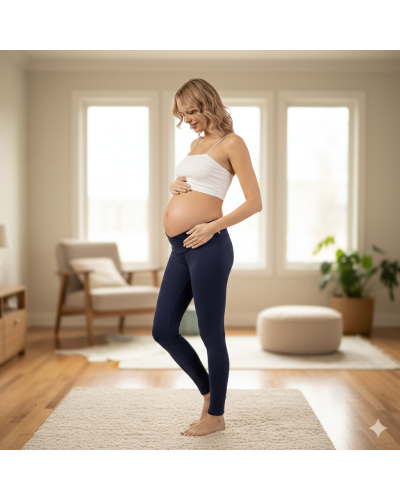 Wielofunkcyjne getry, legginsy ciążowe z panelem pod brzuszek