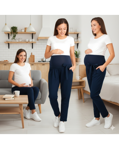 Spodnie ciążowe dresowe Lena kokarda