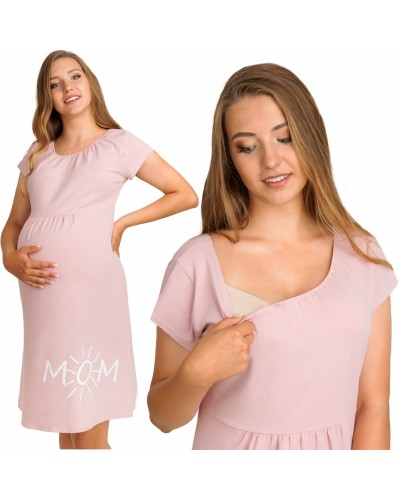 Koszula nocna ciążowa do karmienia druk Mom